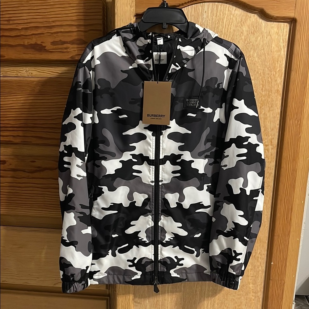 BURBERRY®️ Black and White Camouflage Jacket